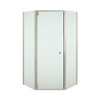 36.125-in W x 72-in Neo-Angle Shower Door in Nickel with Frosted Glass Pattern
