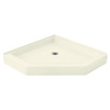 39-in x 39-in Vikrell Neo-Angle Corner Shower Base in Biscuit