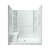 Alcove Shower Kit 36-in L x 60-in W x 74.5-in H in White