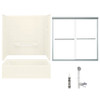 60-in x 30-in Bathtub, Walls and Door Kit, in Biscuit/Chrome with Clear Glass