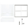60-in x 29-in Bathtub, Walls and Door Kit, in White/Nickel with Clear Glass