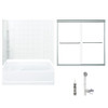 60-in x 36-in Bathtub, Walls and Door Kit, in White/Chrome with Clear Glass