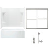Sterling 7114R-5405NC-D-0 60-in x 30-in Bathtub, Walls and Door Kit, in White/Nickel with Clear Glass