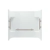 Sterling 7114L-5405NC-G-0 Accord 60-in x 30-in Vikrell 5-Piece Bath and Shower Kit with Grab Bar and Clear Door