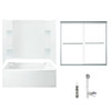 Sterling 7115L-5405SC-0 60-in x 32-in Bathtub, Walls and Door Kit, in White/Chrome with Clear Glass
