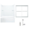 Sterling 7124L-5405SC-0 60-in x 30-in Bathtub, Walls and Door Kit, in White/Chrome with Clear Glass