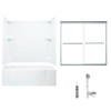 Sterling 7124R-5405SC-0 60-in x 30-in Bathtub, Walls and Door Kit, in White/Chrome with Clear Glass