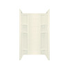 36-in x 34-in Shower Base, Walls and Door Kit, in Biscuit/Chrome with Clear Glass