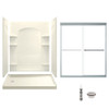 Sterling 7218L-5475SC-B-96 Ensemble 60-in x 32-in Vikrell 5-Piece Shower Kit with Backers/Clear Door