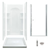 42-in x 34-in Shower Base, Walls and Door Kit, in White/Chrome with Clear Glass