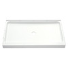 7223-5475NC-B-0 60-in x 34-in Shower Base, Walls and Door Kit, in White/Nickel with Clear Glass