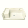 60-in x 36-in Shower Base, Walls and Door Kit, in Biscuit/Chrome with Clear Glass