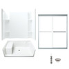 60-in x 36-in Shower Base, Walls and Door Kit, in White/Chrome with Clear Glass