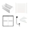 KTAE6036L-31MB 60-in x 36-in x 92-in 6-Piece Glue-on Expressions Shower/Tub Kit with Door and Accessories, White/Matte Black