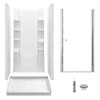Sterling 7230-6305SC-B-0 Store+ 36-in x 34-in Vikrell 5-Piece Shower Kit with Backers/Clear Door