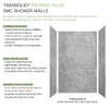 PPWK603696-59 Prodigy Plus 60-in x 36-in x 96-in Shower Wall Kit, Ashy Grey (8-in x 16-in Horizontal Tile Pattern with Stone Color)