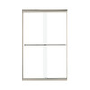 48-in x 34-in Shower Base, Walls and Door Kit, in White/Nickel with Clear Glass