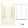 Sterling 7232-5475SC-B-96 Store+ 48-in x 34-in Vikrell 5-Piece Shower Kit with Backers/Clear Door