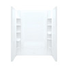 7233-5475NC-0 60-in x 34-in Shower Base, Walls and Door Kit, in White/Nickel with Clear Glass