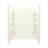 60-in x 34-in Shower Base, Walls and Door Kit, in Biscuit/Chrome with Clear Glass