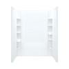 60-in x 34-in Shower Base, Walls and Door Kit, in White/Chrome with Clear Glass