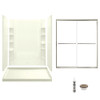 Sterling 7233-5475NC-B-96 Store+ 60-in x 34-in Vikrell 5-Piece Shower Kit with Backers/Clear Door