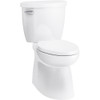 Brella Skirted Elongated 2PC Toilet with Brevia Toilet Seat, In White