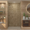 34-in x 48-in x 99-in Solid Surface Alcove Shower Kit with Extension in Sand Mountain