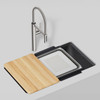 Inteos 443311-527472 33-in Undermount Single Bowl SILGRANIT Workstation Kitchen Sink and Faucet Included in Coal Black