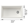 Inteos 443314-527472 33-in Undermount Single Bowl SILGRANIT Workstation Kitchen Sink and Faucet Included in White