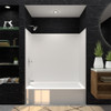 60-in x 32-in x 60-in Solid Surface Tub Wall Surround in White
