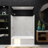 60-in x 32-in x 60-in Solid Surface Tub Wall Surround in White Carrara