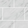 60-in x 32-in x 60-in Solid Surface Tub Wall Surround in White Carrara