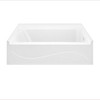 Transolid Ravena 60 x 32 x 17 in. SMC Alcove Bathtub, Right-Hand Drain, White, RTTR6032R-31
