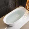 Skylar 59 in. x 31 in. Freestanding Oval Soaking Bathtub in Gloss White with Color-Matched EZ-Click Center Drain, 50.2-Gallon, 27 in. Soak Depth, 100% Acrylic, CSA Certified