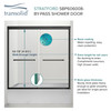 Stratford 60-in x 60-in Bypass Shower Door With 5/16-in Clear Glass And Round Tube Handles, Brushed Stainless