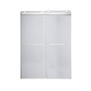 Olenna 60-in x 80-in Bypass Shower Door With 11/32-in Silver Sparkling Glass And Riley Handles, Polished Chrome