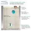 Olenna 60-in x 80-in Bypass Shower Door With 11/32-in Golden Sparkling Glass And Riley Handles, Matte Black