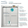 Olenna 60-in x 80-in Bypass Shower Door With 5/16-in Clear Glass And Riley Handles, Polished Chrome