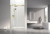 Olenna 48-in x 80-in Bypass Shower Door With 5/16-in Clear Glass And Riley Handles, Champagne Bronze
