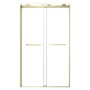 Olenna 48-in x 80-in Bypass Shower Door With 5/16-in Clear Glass And Riley Handles, Champagne Bronze