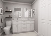 60-in x 21-in x 35-in Ready to Assemble Slim Shaker Vanity Combo Base Cabinet With Center Drawer Stack, White, VSD60-3D-RTA-FR02-WH