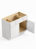 36-in x 21-in x 35-in Ready to Assemble Slim Shaker Vanity Combo Base Cabinet, White, VSD36-RTA-FR02-WH
