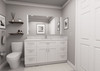 60-in x 21-in x 35-in Ready to Assemble Shaker Vanity Combo Base Cabinet With Double Drawer Stack, White, VDDB60-RTA-FR01-WH