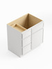 30-in x 21-in x 35-in Ready to Assemble Slim Shaker Vanity Combo Base Cabinet With Three Drawers on Left, White, V3021DL-RTA-FR02-WH