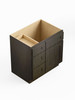 30-in x 21-in x 35-in Ready To Assemble Shaker Vanity Combo Base Cabinet With Three Drawers on Left, Smokey Grey, V3021DL-RTA-FR01-SG