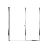 Lyna 64-in x 70-in Pivot Shower Door And Fixed Panel With 1/4-in Clear Glass And Double-Sided Knob Handles, Polished Chrome