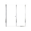Lyna 61-in x 70-in Pivot Shower Door And Fixed Panel With 1/4-in Clear Glass And Double-Sided Knob Handles, Polished Chrome