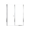 Lyna 55-in x 70-in Pivot Shower Door And Fixed Panel With 1/4-in Clear Glass And Double-Sided Knob Handles, Polished Chrome