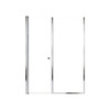 Lyna 53-in x 70-in Pivot Shower Door And Fixed Panel With 1/4-in Clear Glass And Double-Sided Knob Handles, Polished Chrome